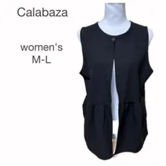 Calabaza ベスト ペプラムベスト M-L 黒 可愛い オシャレ