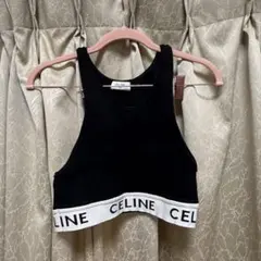 CELINE ブラック クロップドタンクトップ S CELINE - CELINE タンクトップの通販 by @ma_ ✩Room✩｜セリーヌなら