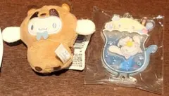 新品未使用☆シナモロールどうぶつマスコットたぬきカスタムアクリルチャーム パフェ