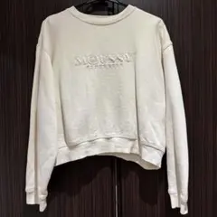 MOUSSY スウェット　裏起毛トレーナー 刺繍ロゴ アイボリー