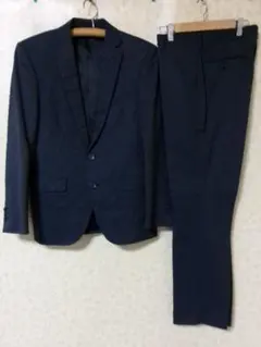 104857 メンズ　シングルスーツ上下　紺ストライプ　A5