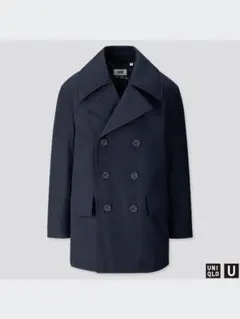 ユニクロU　ウォームパデットピーコート ネイビー　Mサイズ