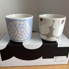 新品 マリメッコ ラテマグ2個セット ウニッコ ダークグリーンとライト 