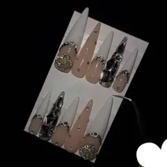 ネイルチップ ギャル 埋めつくし ホワイト ギャルネイル