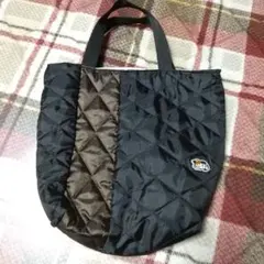 キルティングトートバッグ 黒と茶色