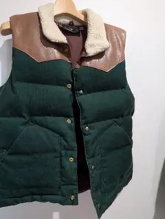 SCOTCH＆SODA　コーデュロイ レザー襟 ダウンベスト