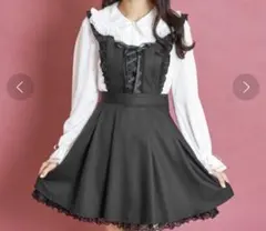 Secret Honey レースアップエプロンジャンパードレス