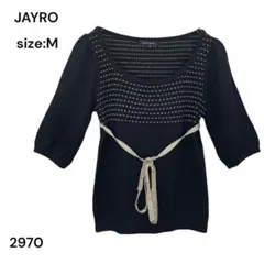 ジャイロ　JAYRO シャツ　トップス　黒　ラメ　Ｍ　おしゃれ　スリット糸のサムネイル