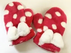 ミニー　赤と白の水玉　手袋　ドット柄のサムネイル