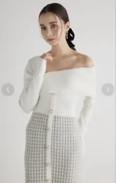 m様専用 rienda ニットワンピース　ホワイト