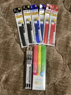 PILOT フリクションボールペン替え芯 3色18本セット 蛍光ペン　替芯