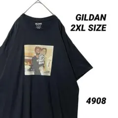 2XL フォト Tシャツ ギルダン 黒 パープルリボン メッセージ
