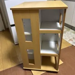 美品　両面収納　本棚　マンガラック　キャスター、カバー付き 4段×2 美品 両面収納 本棚 マンガラック キャスター、カバー付き 4段×2