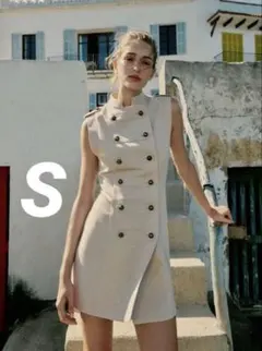 ZARA リネントグルボタン ミニワンピース M ナポレオン ZARA リネントグルボタン ミニワンピース M ナポレオン - メルカリ