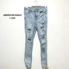 廃盤 限定品 AMERICAN EAGLE【L】スキニーデニムジーンズ オシャレ