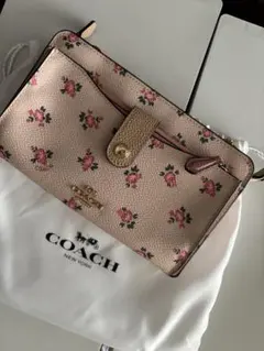 【新品未使用】COACH ショルダーウォレット ベージュ ピンク