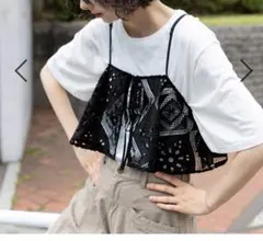 ニコアンド　2wayクラフトレースキャミソール　ブラック　【完売品】未使用のサムネイル