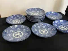 【骨董】 時代物 4.5号 印判皿 10枚 管理A4273 小皿 和皿のサムネイル