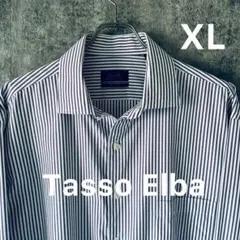 ✅【Tasso Elba】長袖ストライプシャツXLパープル系