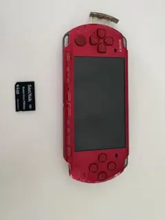 SONY PSP 本体 レッド ソフト3本メモリースティック付き
