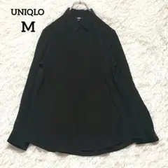 UNIQLO フォーマルシャツ ブラウス シルク100% Mサイズ ブラック
