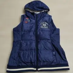 【美品】FILA GOLF レディース 中綿ベスト フード付き ネイビー