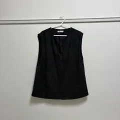 ブラックデニム風ノースリーブベスト