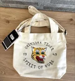 【新品】希少　ONITSUKA TIGER スモールキャンバスバッグ　ホワイト