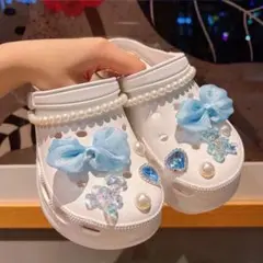 クロックスチャーム 12個セット ライトブルー ジビッツ クロックス