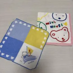 familiar ・miki HOUSE タオルハンカチガーゼハンカチ2枚セット