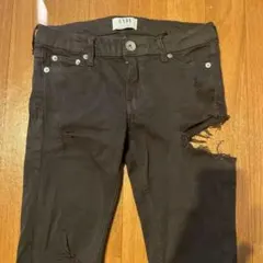 GYDA ダメージ加工 スキニーパンツ ダークブラウン