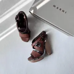 MARNI マルニ ウッドヒール 厚底レザーサンダル 保存袋付 Y2Kのサムネイル