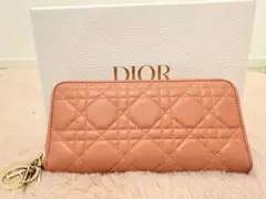 Dior ディオール 長財布 カナージュ ラウンドファスナー ピンクベージュのサムネイル