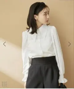 VIS♡ 【2WAY】ロングカラーボウタイブラウス【洗える】オフホワイト