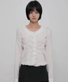 FLAREUP Saya Frill Puff Blouse White - メルカリ