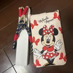 ミニーマウス ポーチ ベージュ