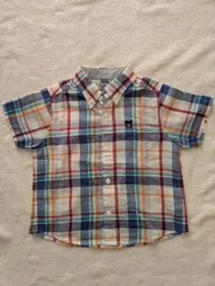 DOUBLE B チェック柄 半袖シャツ 100