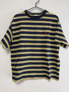Champion 半袖Tシャツ M ネイビー/イエロー