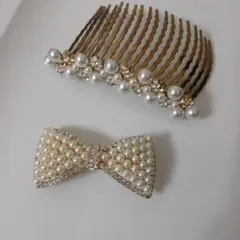 結婚式お呼ばれ用　ヘアアクセサリーセット
