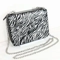 サンローラン ZEBRA 黒×白 美品 チェーンショルダー 非売品 ポーチ