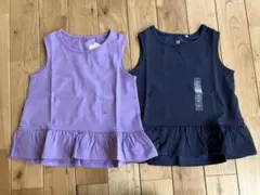 新品 ユニクロ 女の子 エアリズムコットンTシャツ ノースリーブ 110センチ