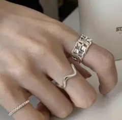 【S925】シルバーリング3点セット ヴィンテージ調　オープンリング 指輪