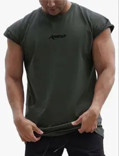 【新品・未使用】トレーニングTシャツ メンズ 半袖 ダークグレー XXL 2XL