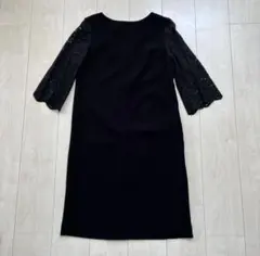 新品　ナチュラルビューティーベーシック ワンピース　七分袖　ブラック　M