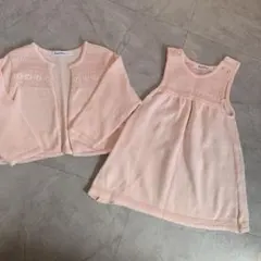 ピンク ニット ワンピース カーディガン セット　ファミリア