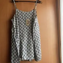 新品タグ付き　チェック柄キャミソール　チュニックＬ