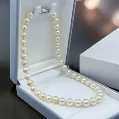 【極上】アコヤ　本真珠　パール　ネックレス　大珠　8.7mm