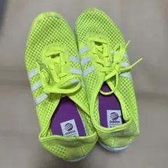 【中古】adidas スニーカー 靴 NEO 黄色 22.5cm