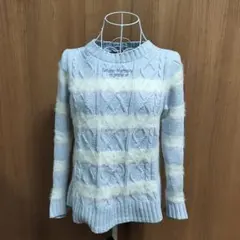 【mezzo piano】セーター　ニット　ボーダー　Lサイズ（160㎝）