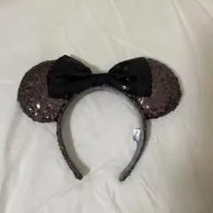 ミニーマウス耳付きカチューシャ 黒と茶色